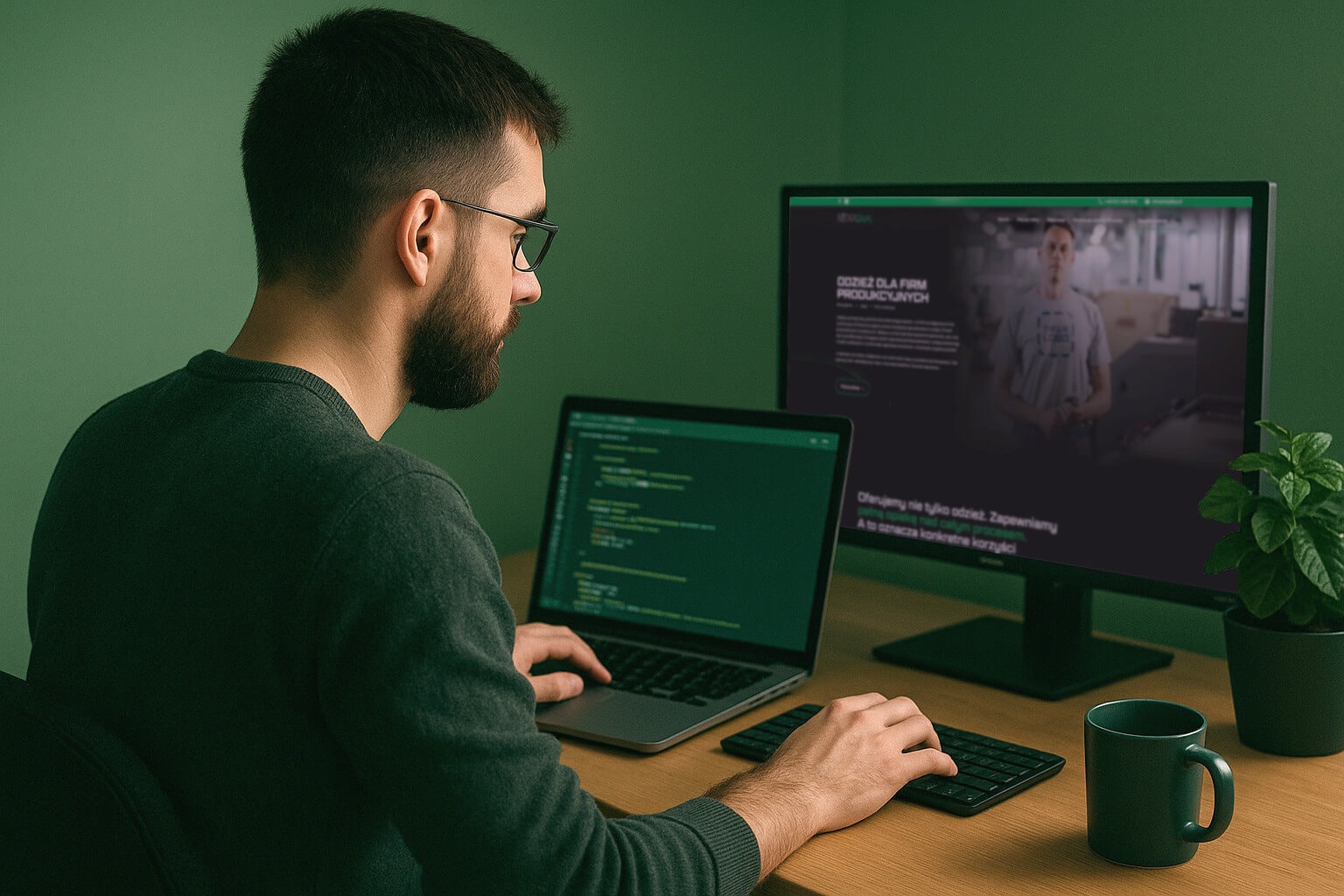 Mężczyzna pracujący przy komputerze