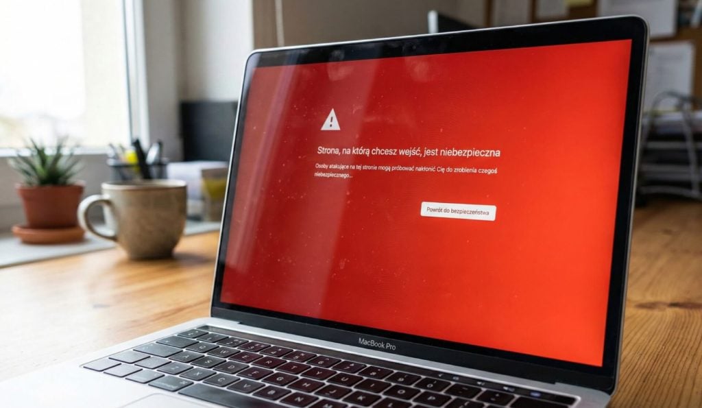 Blokada strony przez Google z powodu wirusa Japanese Keyword Hack.